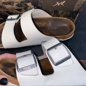 White Arizona Birkenstock size 38 (8 US)